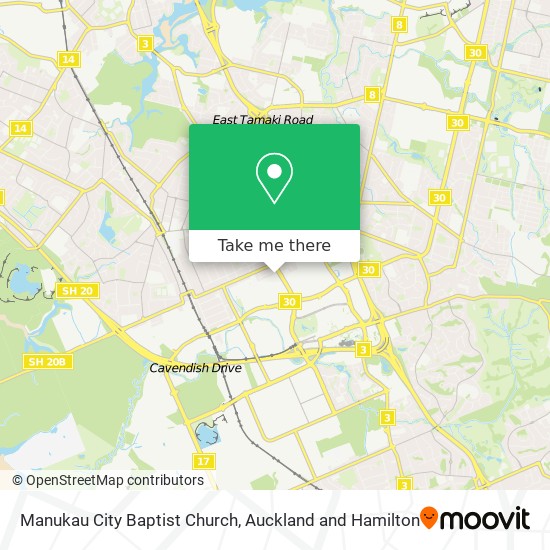 Manukau City Baptist Church map