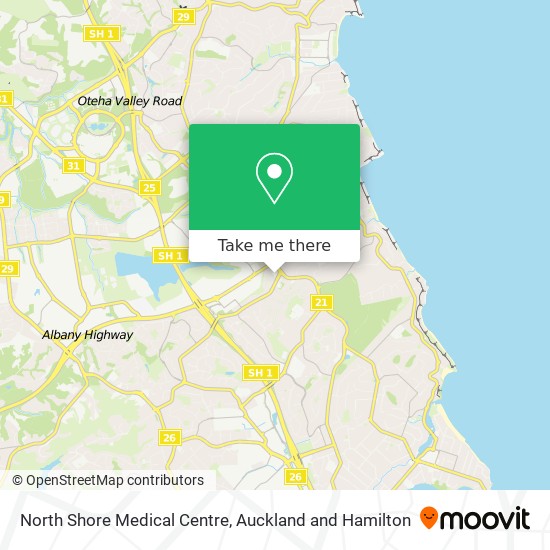 North Shore Medical Centre map