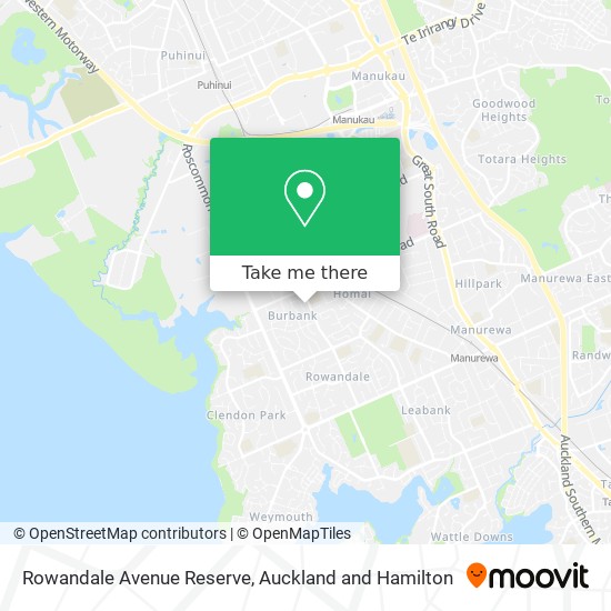 Rowandale Avenue Reserve map