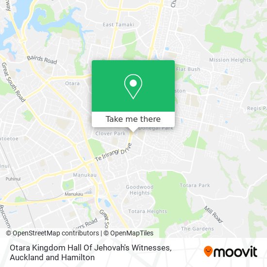 Otara Kingdom Hall Of Jehovah's Witnesses map