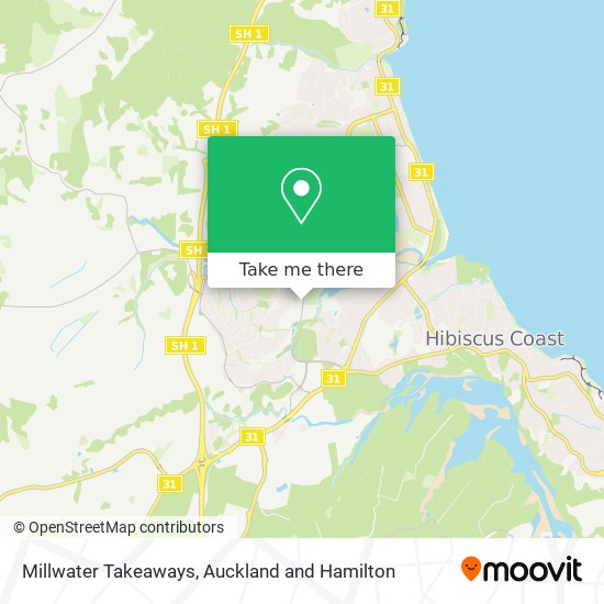 Millwater Takeaways map