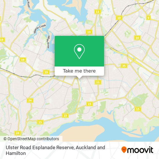 Ulster Road Esplanade Reserve map