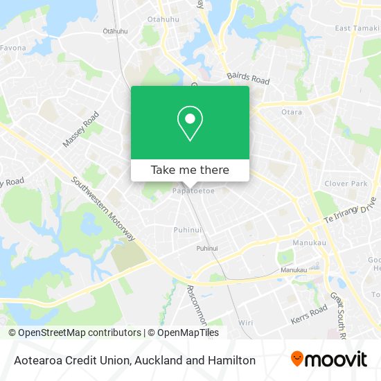 Aotearoa Credit Union map