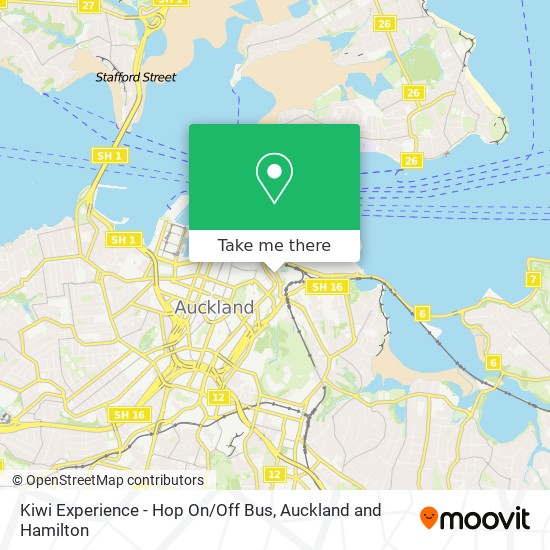 Kiwi Experience - Hop On / Off Bus map