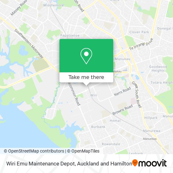 Wiri Emu Maintenance Depot map