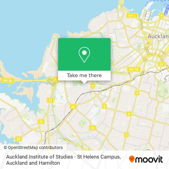 Auckland Institute of Studies - St Helens Campus map