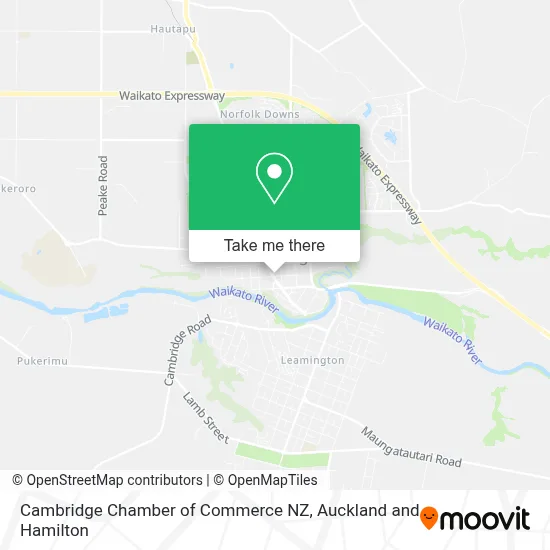 Cambridge Chamber of Commerce NZ map