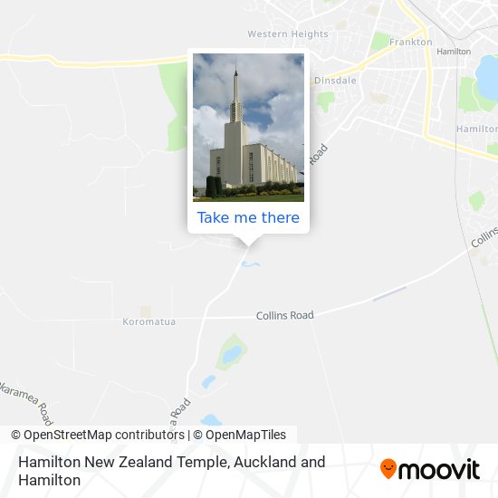 Hamilton New Zealand Temple map