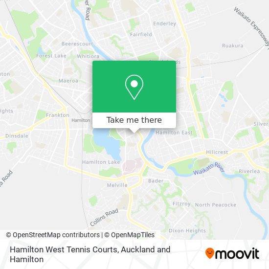 Hamilton West Tennis Courts map