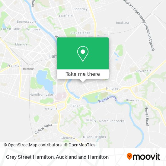 Grey Street Hamilton map