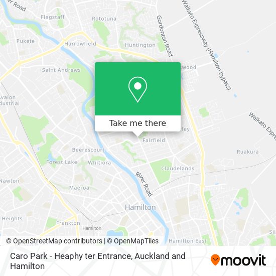 Caro Park - Heaphy ter Entrance map