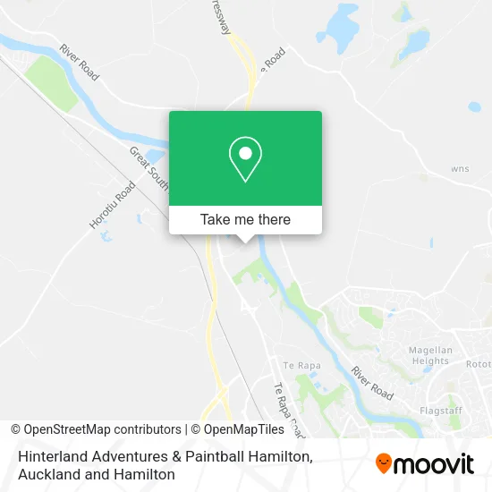 Hinterland Adventures & Paintball Hamilton map