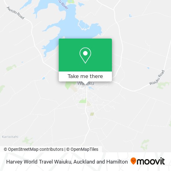 Harvey World Travel Waiuku map