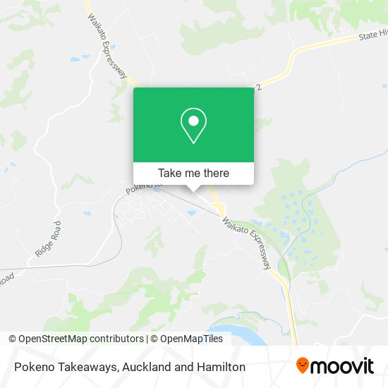 Pokeno Takeaways地图