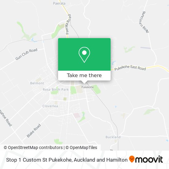 Stop 1 Custom St Pukekohe map