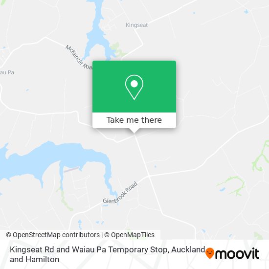 Kingseat Rd and Waiau Pa Temporary Stop map