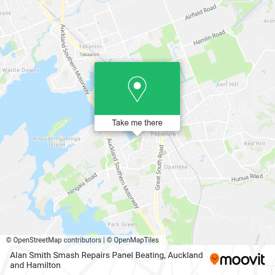 Alan Smith Smash Repairs Panel Beating map