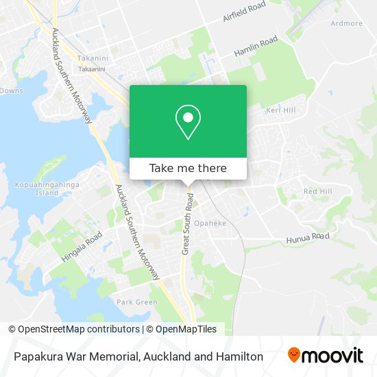 Papakura War Memorial map