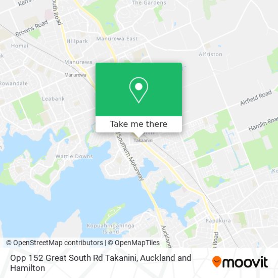 Opp 152 Great South Rd Takanini map
