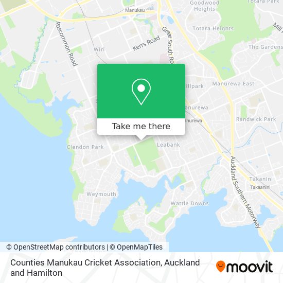 Counties Manukau Cricket Association map