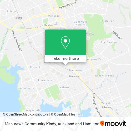 Manurewa Community Kindy map