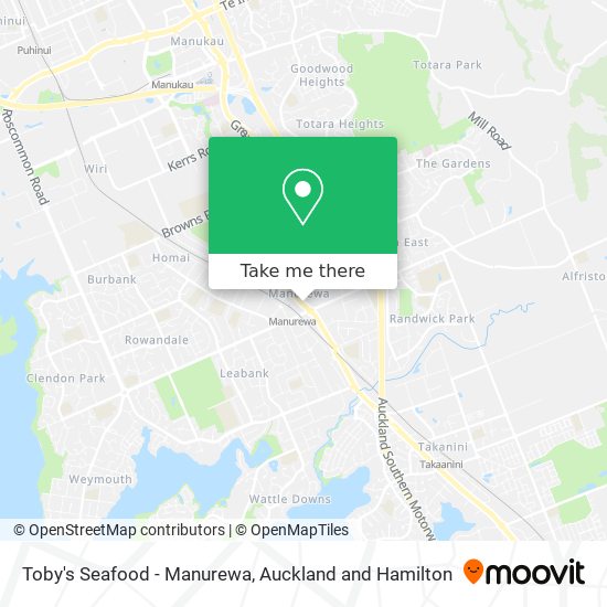 Toby's Seafood - Manurewa map