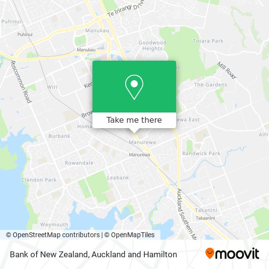 Bank of New Zealand map