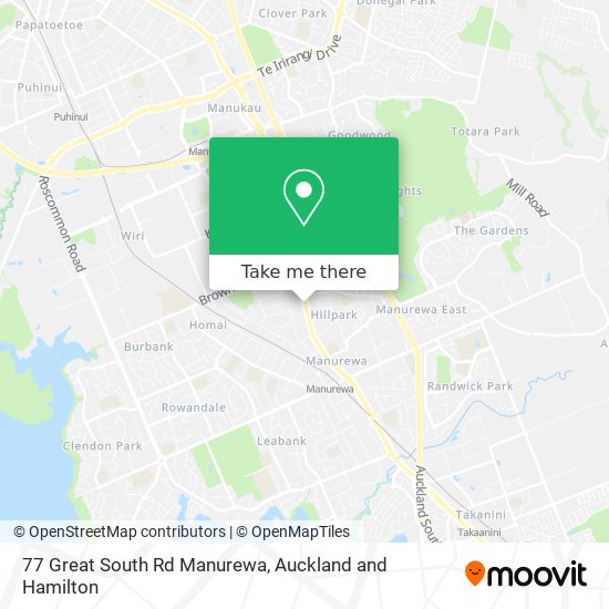 77 Great South Rd Manurewa map