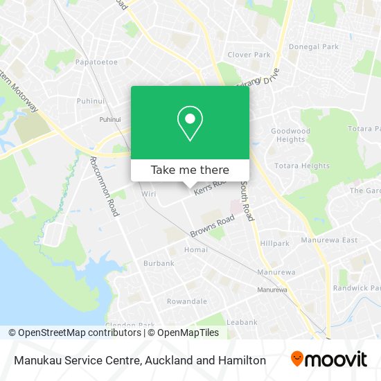 Manukau Service Centre map