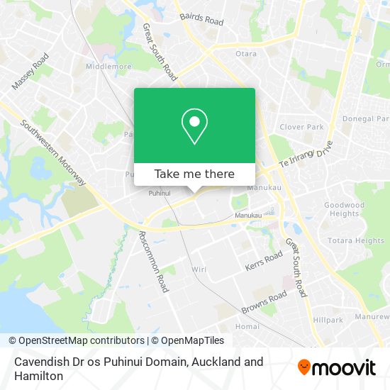 Cavendish Dr os Puhinui Domain地图