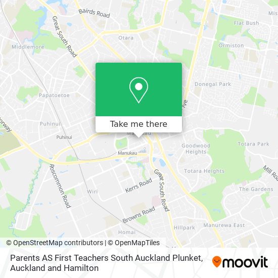 Parents AS First Teachers South Auckland Plunket map