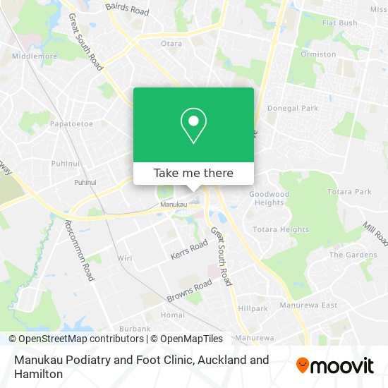 Manukau Podiatry and Foot Clinic map