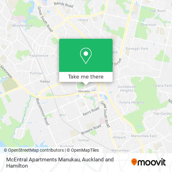 McEntral Apartments Manukau map