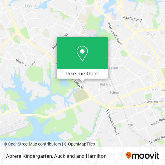 Aorere Kindergarten map