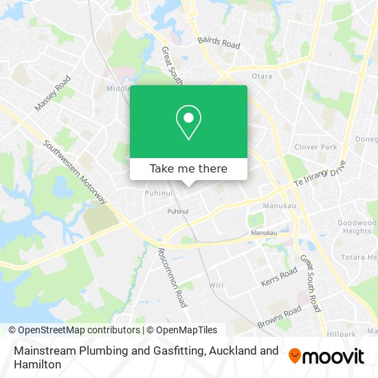 Mainstream Plumbing and Gasfitting map