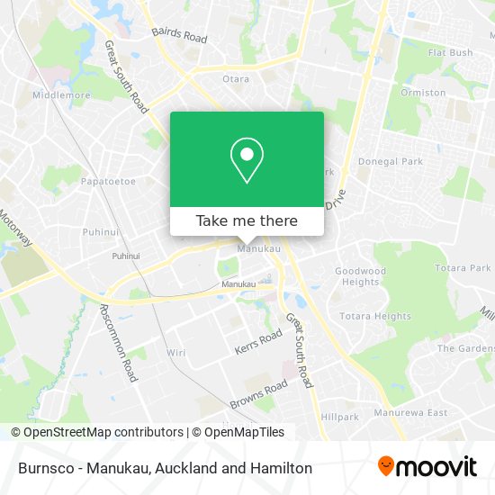 Burnsco - Manukau map