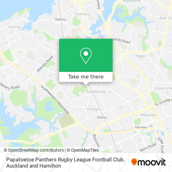 Papatoetoe Panthers Rugby League Football Club map