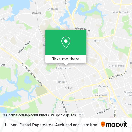 Hillpark Dental Papatoetoe map