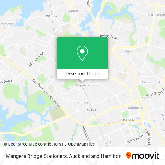 Mangere Bridge Stationers map