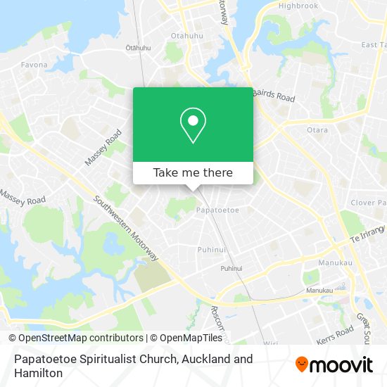Papatoetoe Spiritualist Church map