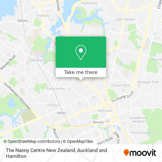 The Nanny Centre New Zealand map