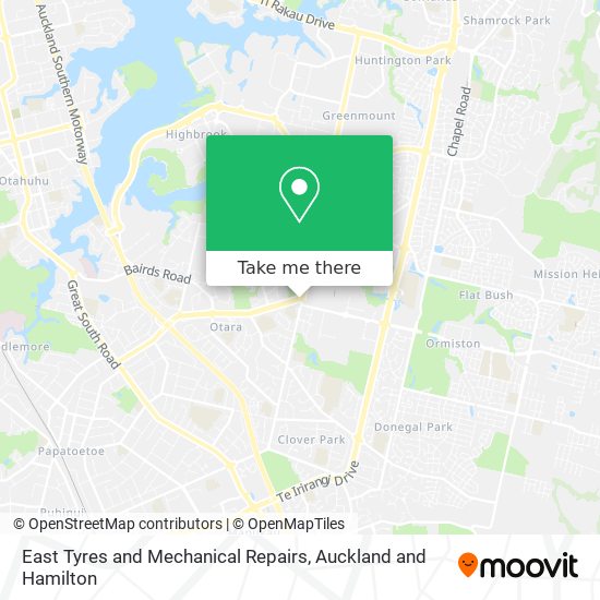 East Tyres and Mechanical Repairs map