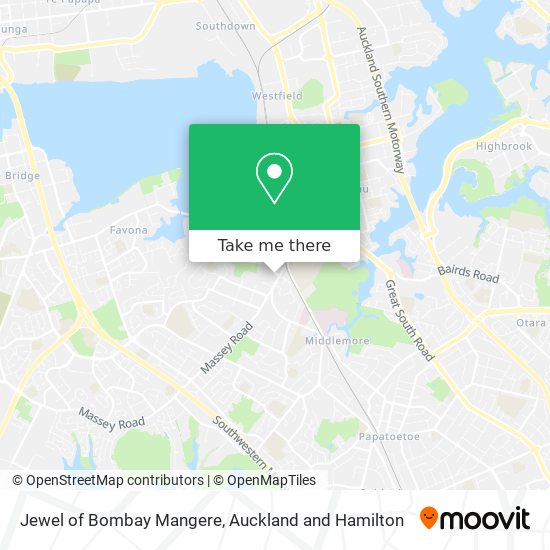 Jewel of Bombay Mangere map