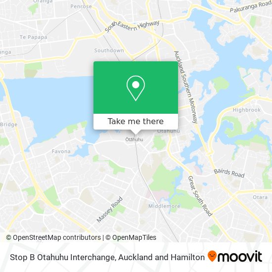 Stop B Otahuhu Interchange map