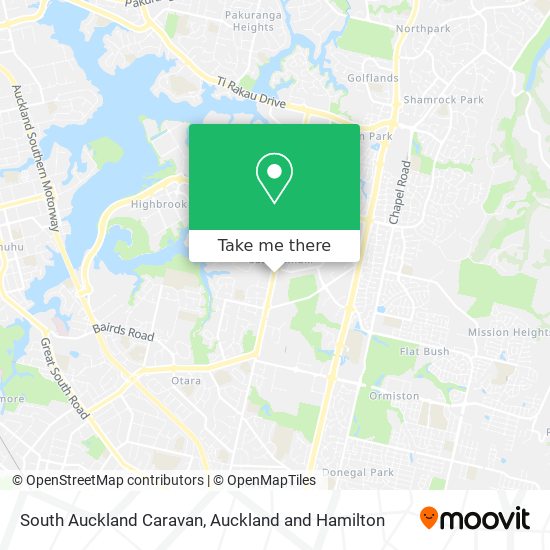 South Auckland Caravan map