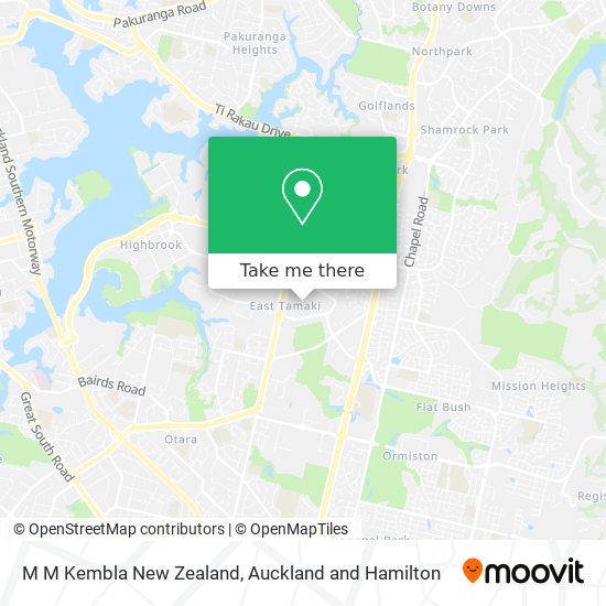 M M Kembla New Zealand map