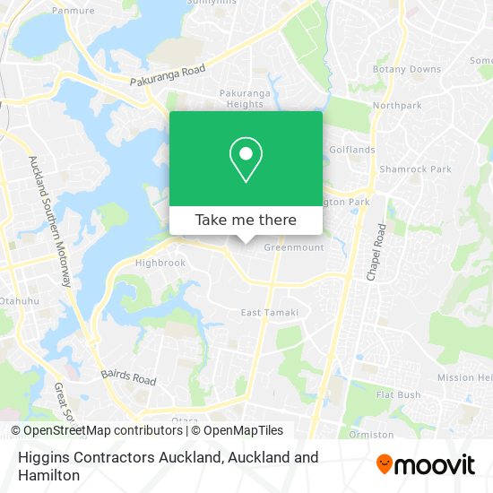 Higgins Contractors Auckland map