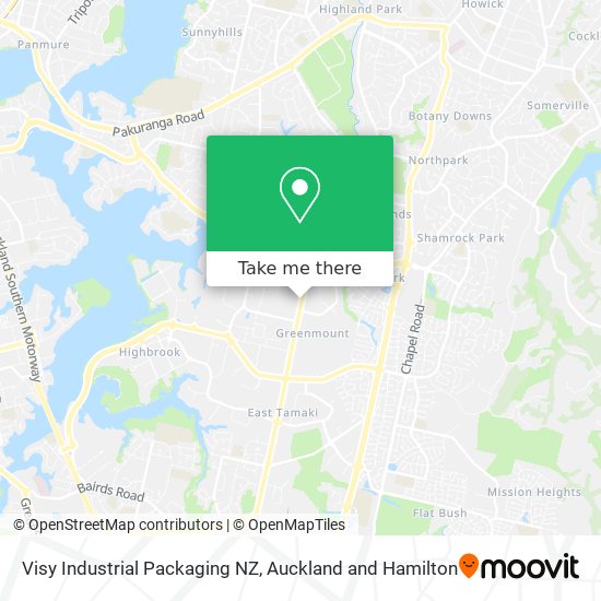 Visy Industrial Packaging NZ map