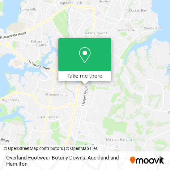 Overland Footwear Botany Downs map