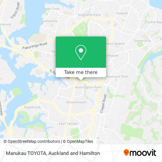Manukau TOYOTA map